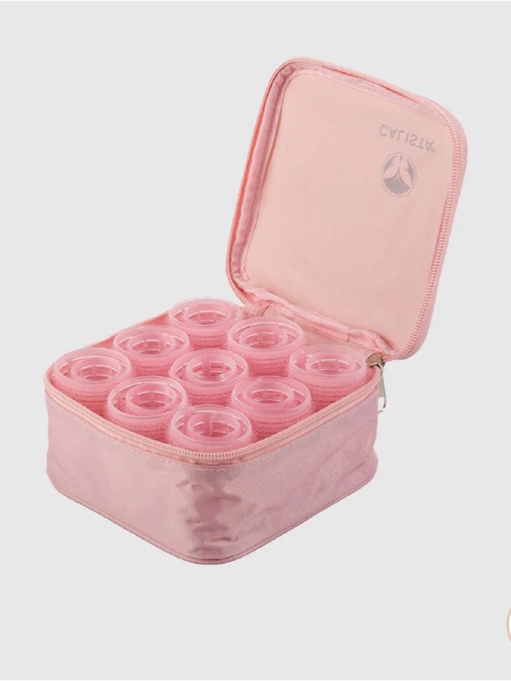 Calista PinkHair Rollers with Travel Case